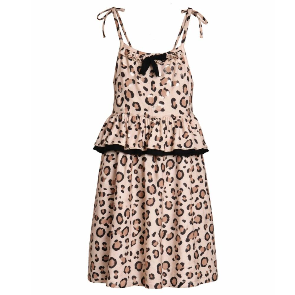 MARIE NICOLE BOUTIQUE ANIMAL PRINT EVERYDAY CUTE CASUAL SOFT LEOPARD PRINT DRESS